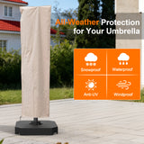 Patio Umbrella Cover for Offset & Cantilever Umbrellas with Zipper & Rod – Durable Outdoor Protection for Curved and Straight Pole Parasols