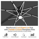 Patioslife Aegis Premium Cantilever Parasol with LED Strip Lights, Fibreglass Ribs & Powder-Coated Aluminium Pole — Luxury Garden & Patio Shade