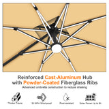 Patioslife Aegis Signature Series Rotating Cantilever Patio Umbrella with Adjustable Tilt for Garden & Poolside