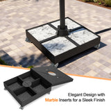 Rolling Cantilever Parasol Base with Lock, Supports Up to 400 kg, Decorative Modular Stand for Aegis Series and Most Offset Garden Parasols, Suitable for Patio, Garden and Poolside Use