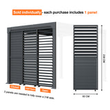 Patioslife Atlantic Series Aluminium Louvre Side Panel – Pergola Sidewall with Adjustable Louvers for Privacy, Shade and Wind Protection