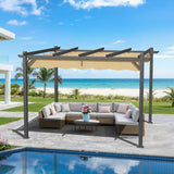 Patioslife Atlantic Retractable Pergola with Adjustable Canopy — Heavy-Duty Outdoor Shade Structure