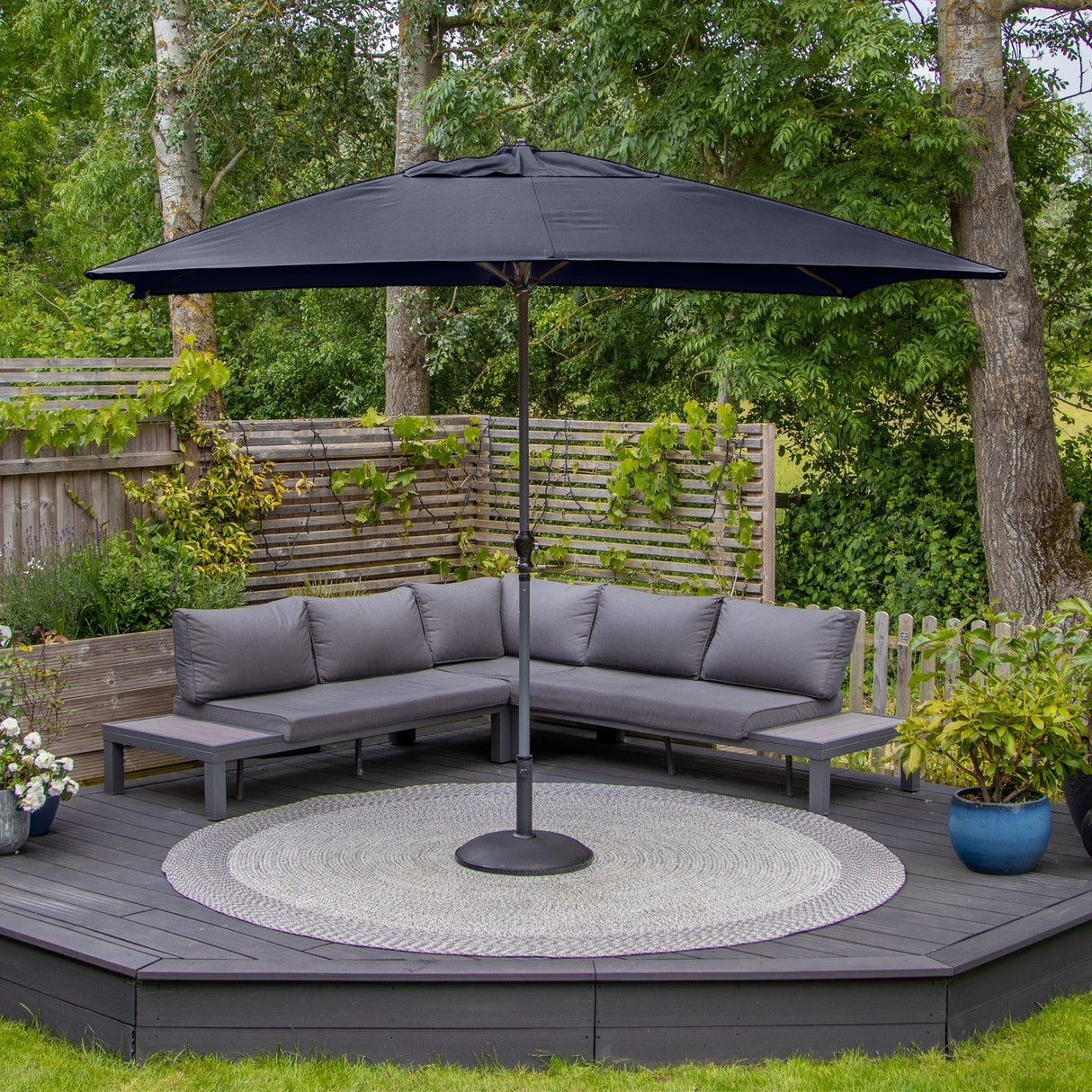 3 m × 2 m Aluminium Crank Parasol | Perfect Shade for Garden, Patio & Dining