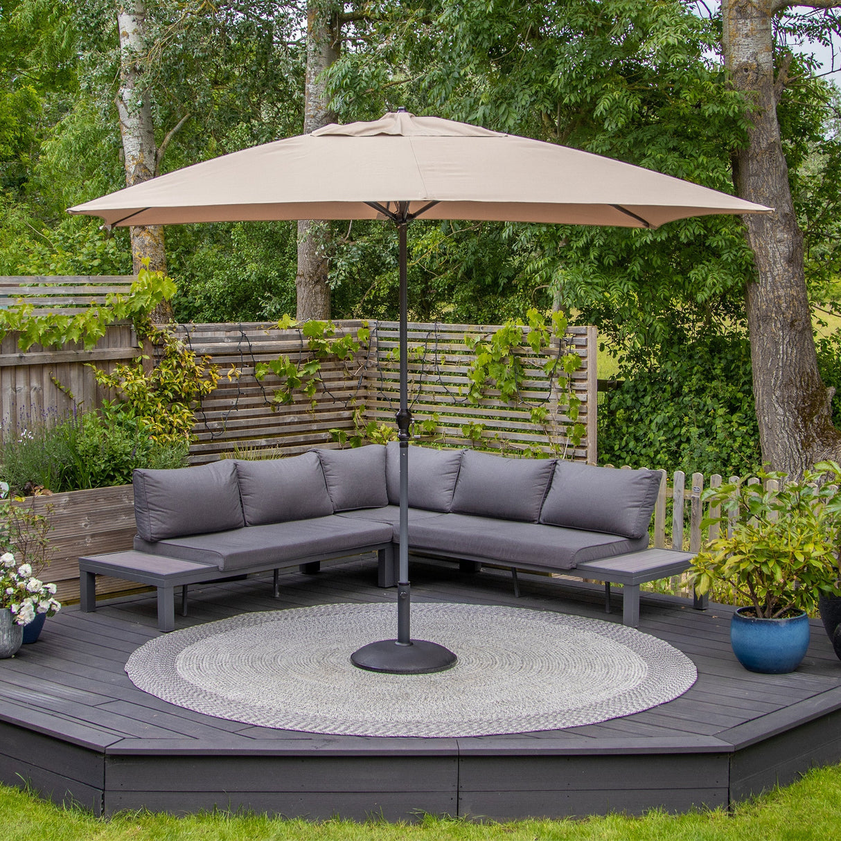 3 m × 2 m Aluminium Crank Parasol | Perfect Shade for Garden, Patio & Dining