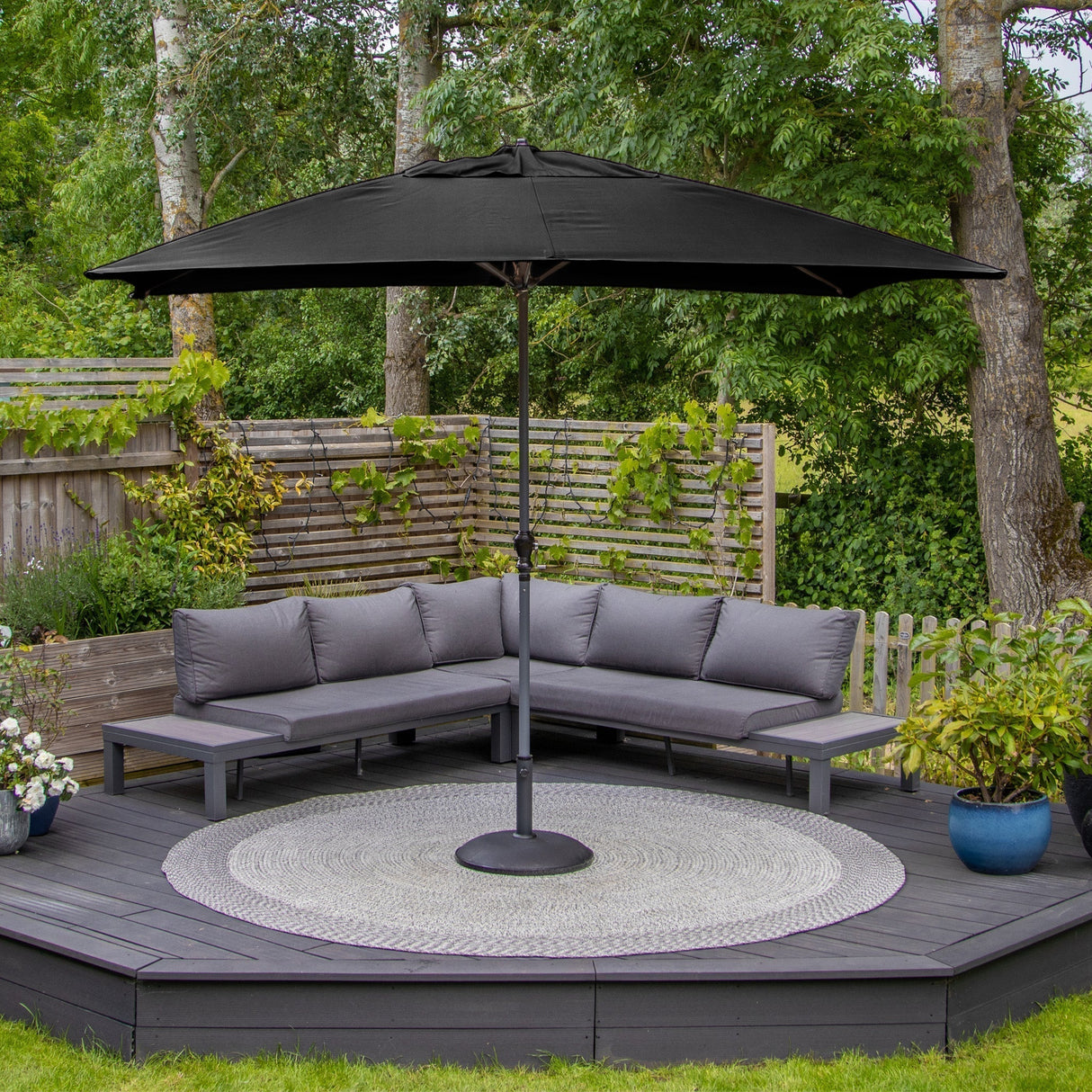 3 m × 2 m Aluminium Crank Parasol | Perfect Shade for Garden, Patio & Dining