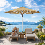 Patioslife Garden Parasol — Square & Round | Heavy-Duty Aluminium Pole, Double Vent Canopy | 2.7m, 3m & 3.35m