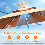 Patioslife Aegis Premium Cantilever Parasol with LED Strip Lights, Fibreglass Ribs & Powder-Coated Aluminium Pole — Luxury Garden & Patio Shade