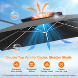 Patioslife Aegis Premium Cantilever Parasol with LED Strip Lights, Fibreglass Ribs & Powder-Coated Aluminium Pole — Luxury Garden & Patio Shade