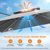 Patioslife Aegis Premium Cantilever Parasol with LED Strip Lights, Fibreglass Ribs & Powder-Coated Aluminium Pole — Luxury Garden & Patio Shade