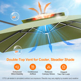 Patioslife Aegis Premium Cantilever Parasol with LED Strip Lights, Fibreglass Ribs & Powder-Coated Aluminium Pole — Luxury Garden & Patio Shade