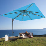 Patioslife Aegis Pro™ Cantilever Parasol with LED Lights, Fibreglass Ribs & Powder-Coated Aluminium Pole — Perfect for Garden & Patio