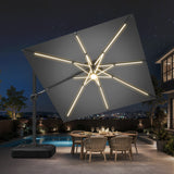 Patioslife Aegis Signature Series Rotating Cantilever Patio Umbrella with Adjustable Tilt for Garden & Poolside