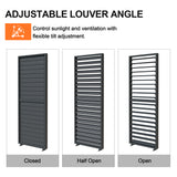 Patioslife Atlantic Series Aluminium Louvre Side Panel – Pergola Sidewall with Adjustable Louvers for Privacy, Shade and Wind Protection