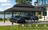 Patioslife Aluminium Carport with Steel Roof – Weatherproof Canopy for Cars, Motorbikes & Campervans