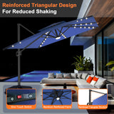 Patioslife Aegis Pro All-weather Cantilever Parasol with LED Lights, Reinforced & Powder-Coated Aluminium Ribs and Pole — Perfect for Garden & Patio