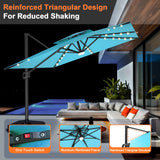 Patioslife Aegis Pro All-weather Cantilever Parasol with LED Lights, Reinforced & Powder-Coated Aluminium Ribs and Pole — Perfect for Garden & Patio
