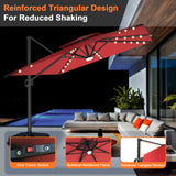 Patioslife Aegis Pro All-weather Cantilever Parasol with LED Lights, Reinforced & Powder-Coated Aluminium Ribs and Pole — Perfect for Garden & Patio