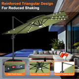 Patioslife Aegis Pro All-weather Cantilever Parasol with LED Lights, Reinforced & Powder-Coated Aluminium Ribs and Pole — Perfect for Garden & Patio