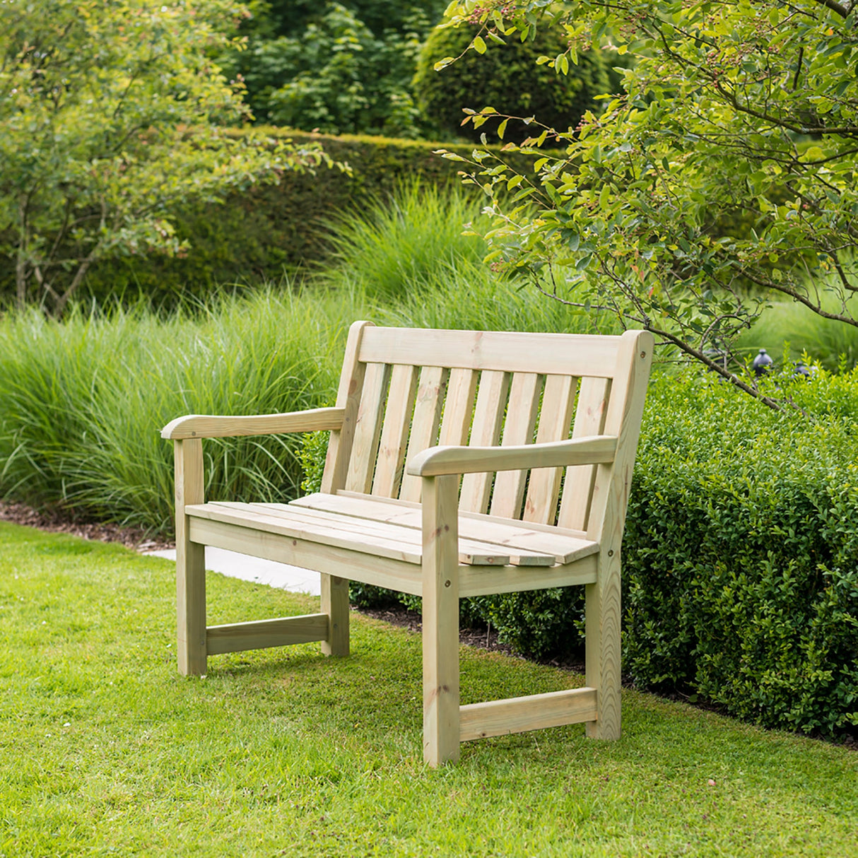 Pine Malu 4ft Garden Bench – FSC Certified Sustainable Timber, 2-Seater Outdoor Wooden Bench
