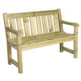 Pine Malu 4ft Garden Bench – FSC Certified Sustainable Timber, 2-Seater Outdoor Wooden Bench