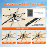 Patioslife Aegis Premium Cantilever Parasol with LED Strip Lights, Fibreglass Ribs & Powder-Coated Aluminium Pole — Luxury Garden & Patio Shade