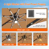 Patioslife Aegis Premium Cantilever Parasol with LED Strip Lights, Fibreglass Ribs & Powder-Coated Aluminium Pole — Luxury Garden & Patio Shade