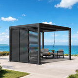 Patioslife Atlantic Series Aluminium Louvre Side Panel – Pergola Sidewall with Adjustable Louvers for Privacy, Shade and Wind Protection