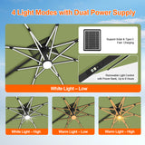 Patioslife Aegis Premium Cantilever Parasol with LED Strip Lights, Fibreglass Ribs & Powder-Coated Aluminium Pole — Luxury Garden & Patio Shade