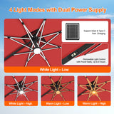 Patioslife Aegis Premium Cantilever Parasol with LED Strip Lights, Fibreglass Ribs & Powder-Coated Aluminium Pole — Luxury Garden & Patio Shade