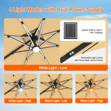 Patioslife Aegis Premium Cantilever Parasol with LED Strip Lights, Fibreglass Ribs & Powder-Coated Aluminium Pole — Luxury Garden & Patio Shade