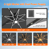 Patioslife Aegis Premium Cantilever Parasol with LED Strip Lights, Fibreglass Ribs & Powder-Coated Aluminium Pole — Luxury Garden & Patio Shade