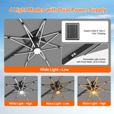 Patioslife Aegis Premium Cantilever Parasol with LED Strip Lights, Fibreglass Ribs & Powder-Coated Aluminium Pole — Luxury Garden & Patio Shade