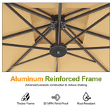 Patioslife Aegis Pro™ Cantilever Parasol with Base & Protective Cover — Fibreglass Ribs & Powder-Coated Aluminium Pole for Garden & Patio