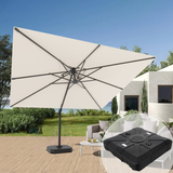 Patioslife Aegis Pro™ Cantilever Parasol with Base & Protective Cover — Fibreglass Ribs & Powder-Coated Aluminium Pole for Garden & Patio