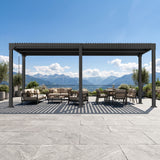 Patioslife Atlantic Premium Louvered Pergola with Adjustable Roof Panels, Integrated Gutter System & Freestanding All-Weather Outdoor Shelter for Patio, Deck & Poolside
