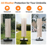 Patio Umbrella Cover for Offset & Cantilever Umbrellas with Zipper & Rod – Durable Outdoor Protection for Curved and Straight Pole Parasols