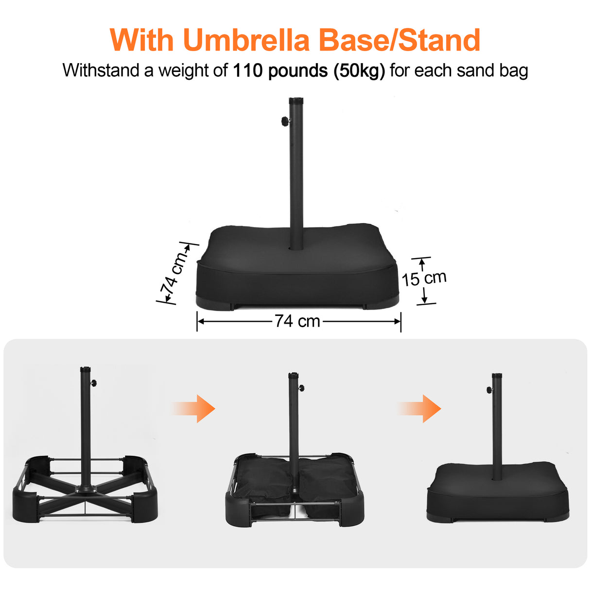 Patioslife Heavy Duty 3M Cantilever Parasol with Base – Premium Outdoor Shade for Patio, Garden & Backyard Living