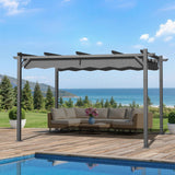 Patioslife Atlantic Retractable Pergola with Adjustable Canopy — Heavy-Duty Outdoor Shade Structure