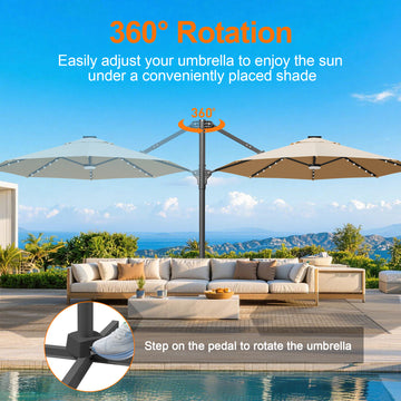 cantilever swivel patio umbrellas Patioslife Aegis Pro Round Umbrella with Solar LED Li – UK-Patioslife HJC CL-Max3/C91 Breath Guard Adopting 32 built Color:Pastel Blue color_Timbuk2_1859-3