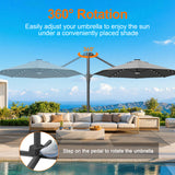 Patioslife Aegis Pro Round Cantilever Patio Umbrella with Solar LED Lights & Shade Protection