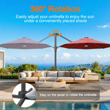 Patioslife Aegis Pro Round Cantilever Patio Umbrella with Solar LED Lights & Shade Protection