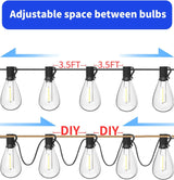 Patioslife™|LED Outdoor String Lights with Shatterproof Edison Bulbs – Waterproof, Commercial Grade 2700K Patio Lights for Garden, Porch & Deck Decor