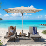 Patioslife Garden Parasol — Square & Round | Heavy-Duty Aluminium Pole, Double Vent Canopy | 2.7m, 3m & 3.35m