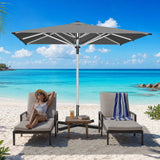 Patioslife Garden Parasol — Square & Round | Heavy-Duty Aluminium Pole, Double Vent Canopy | 2.7m, 3m & 3.35m