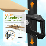 Patioslife Aegis Pro™ Cantilever Parasol with Base & Protective Cover — Fibreglass Ribs & Powder-Coated Aluminium Pole for Garden & Patio