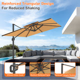 Patioslife Aegis Pro All-weather Cantilever Parasol , Reinforced & Powder-Coated Aluminium Ribs and Pole — Perfect for Garden & Patio
