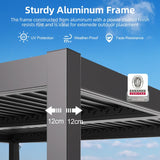 Patioslife Atlantic™，Louvered Pergola，Aluminium Frame，Adjustable Louvers，LED Lighting，3x6m，Contemporary Design，Outdoor Pavilion，Patio Shelter，Garden Pergola，Outdoor Entertaining，Weatherproof，Sunshade & Rain Protection，Modern Outdoor Furniture，Luxury Patio Structure，Architectural Design，Premium Outdoor Living
