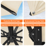 Patioslife Aegis Pro All-weather Cantilever Parasol , Reinforced & Powder-Coated Aluminium Ribs and Pole — Perfect for Garden & Patio