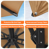 Patioslife Aegis Pro All-weather Cantilever Parasol , Reinforced & Powder-Coated Aluminium Ribs and Pole — Perfect for Garden & Patio
