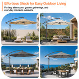 Patioslife Heavy Duty 3M Cantilever Parasol with Base – Premium Outdoor Shade for Patio, Garden & Backyard Living